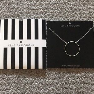 Lele Sadoughi Silver Circle Necklace